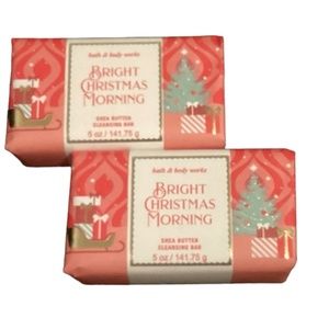 2 X BRIGHT CHRISTMAS MORNING CLEANSING BAR SOAP 5 oz. Bath & Body Works New